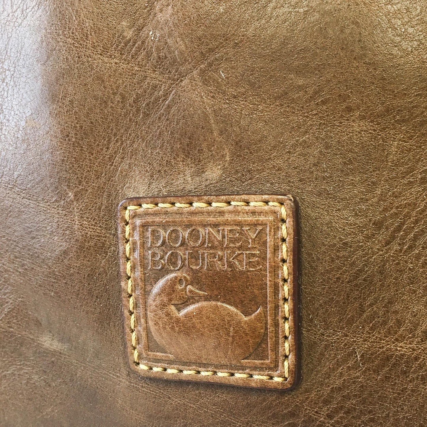 Vintage Dooney and Bourke Brown Florentine Buckle Large Leather Satchel, Vintage Dooney Handbag
