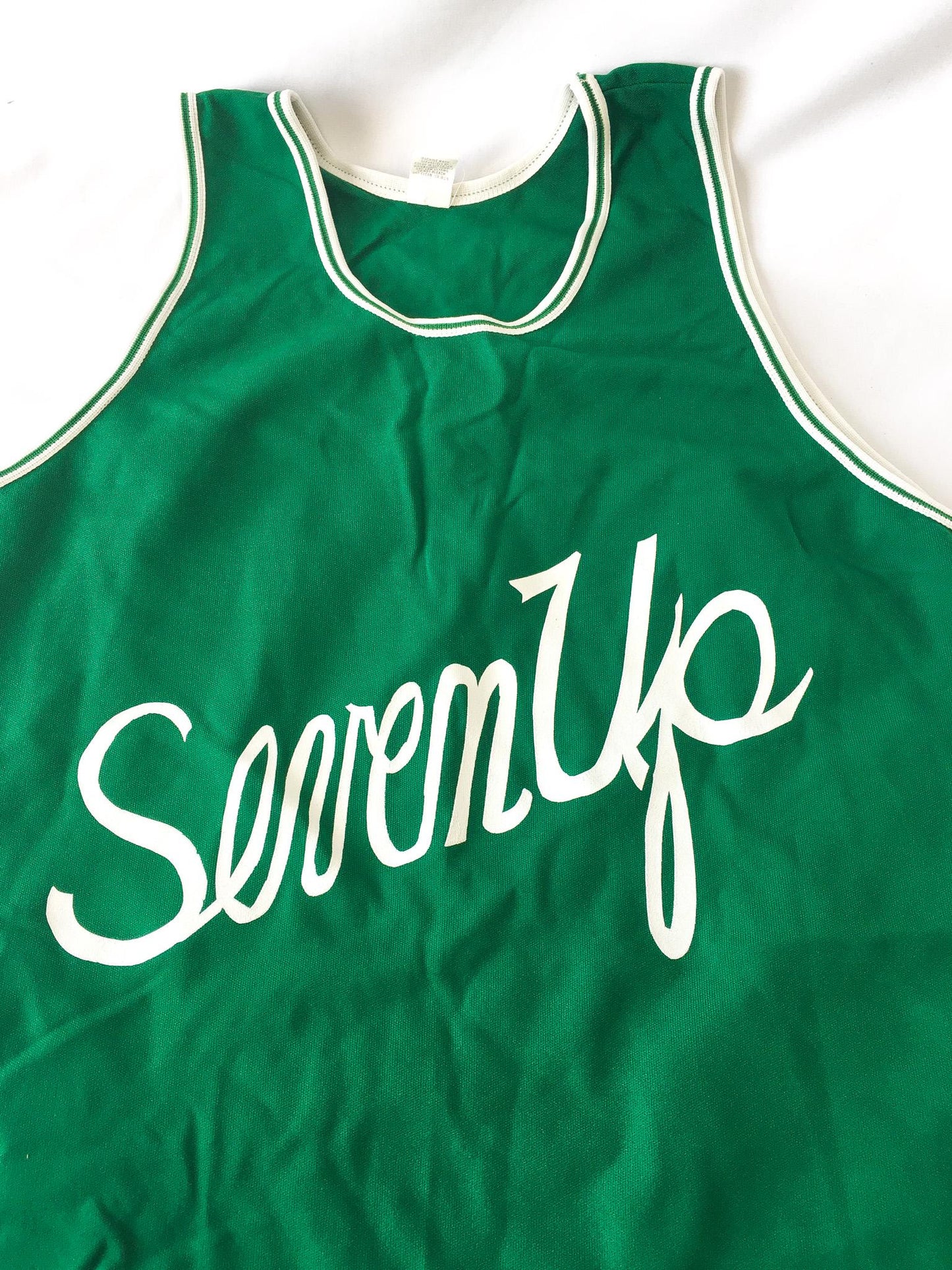 Vintage 80s Seven Up Soda Jersey and Shorts Set, Sz. Unisex XL, Retro Jersey Costume Set