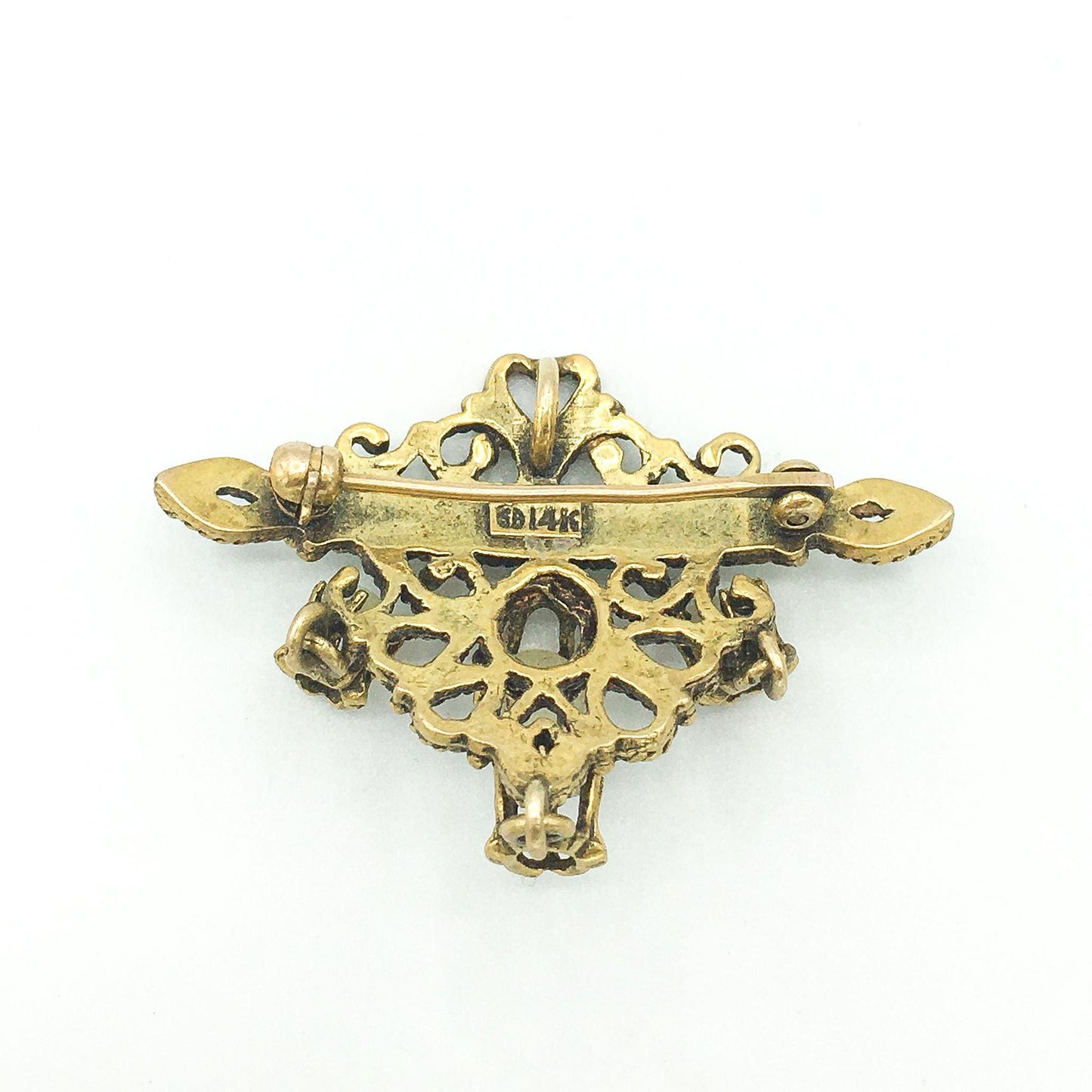 Vintage Sydney Berman Victorian Revival 14K Opal Brooch, Rare Find, Collectable