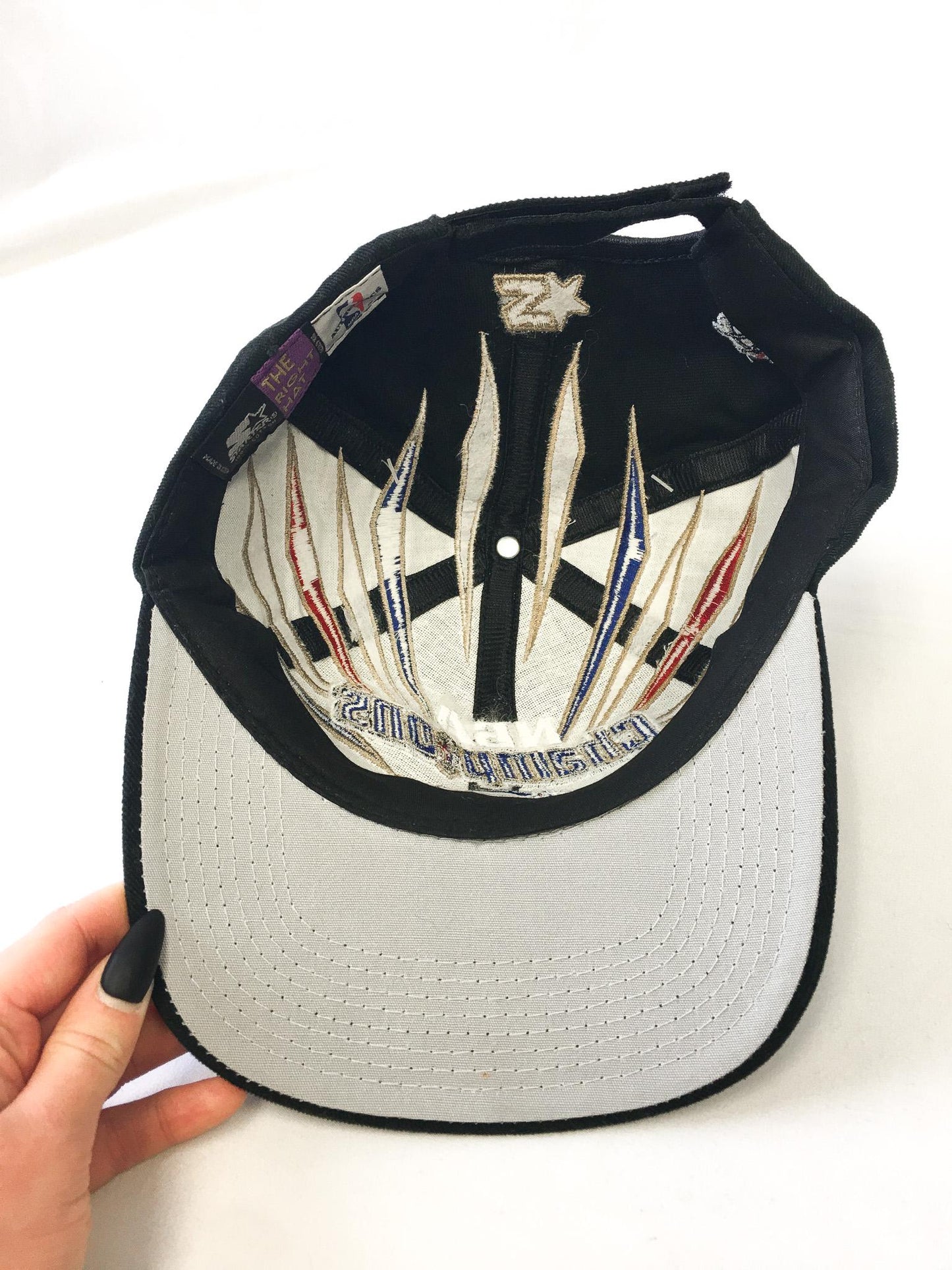 Vintage NWT 1998 Chicago Bulls Champions Black Corduroy Flatbrim Baseball Cap, Vintage 90s NBA Apparel