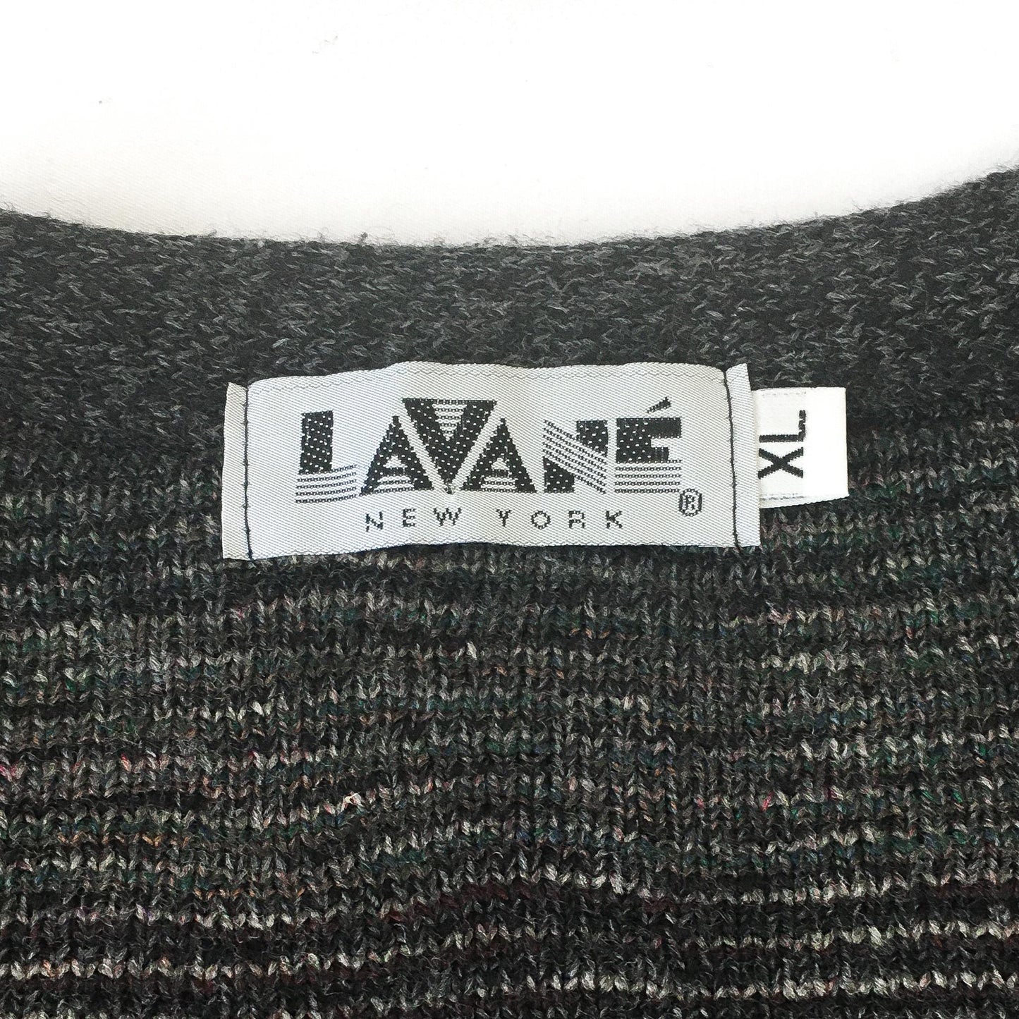 Vintage 90s Lavane Neutral Multicolor Abstract Patterned Cardigan Sweater, Sz. XL, Vintage Grandpa Sweater