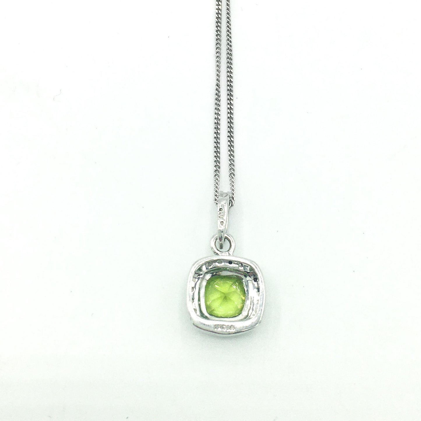 925 India Peridot and Topaz Pendant on 18" 925 Chain, Simple Everyday Birthstone Necklace