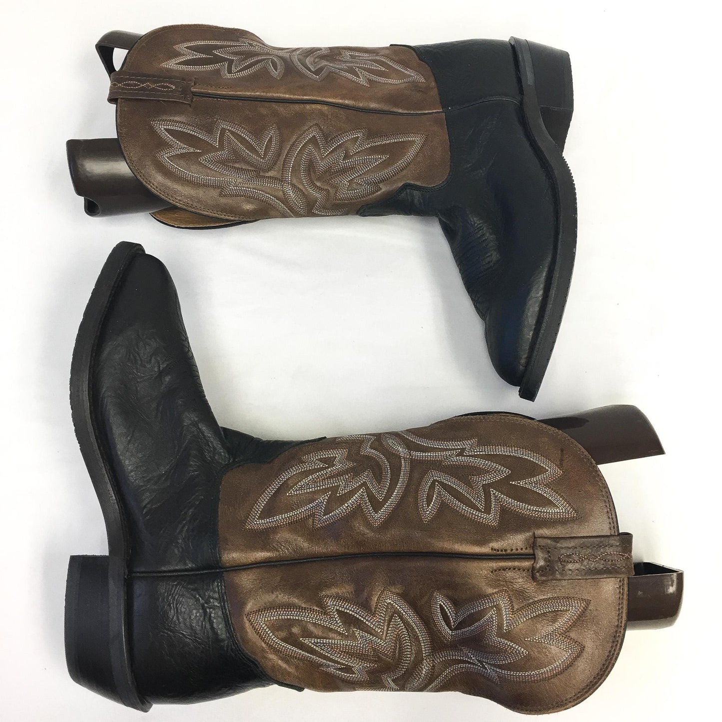 Vintage Tony Lama Fernando Brown and Black Cowboy Boots, Style #0323, Men's Sz. 10EE, Vintage Western Boots