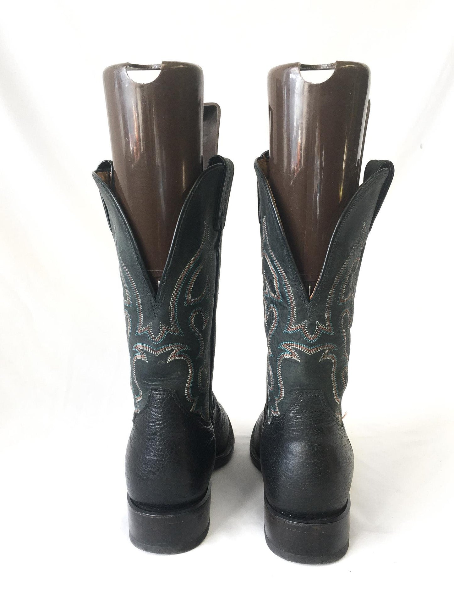 Vintage Tony Lama Leather Black and Gray Style #7939 Cowboy Boots, Men's Sz. 8.5D, Vintage Western Boots
