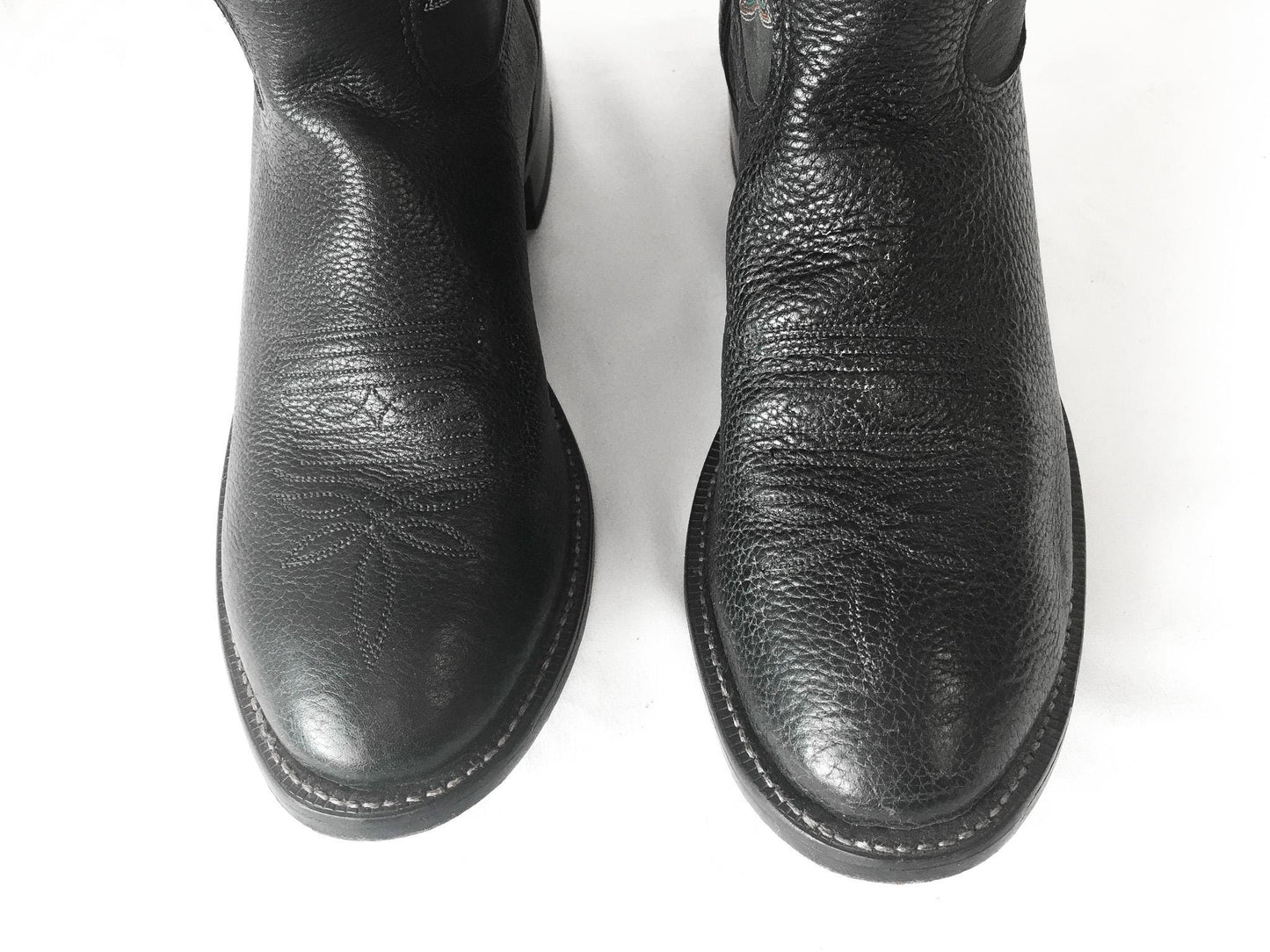 Vintage Tony Lama Leather Black and Gray Style #7939 Cowboy Boots, Men's Sz. 8.5D, Vintage Western Boots