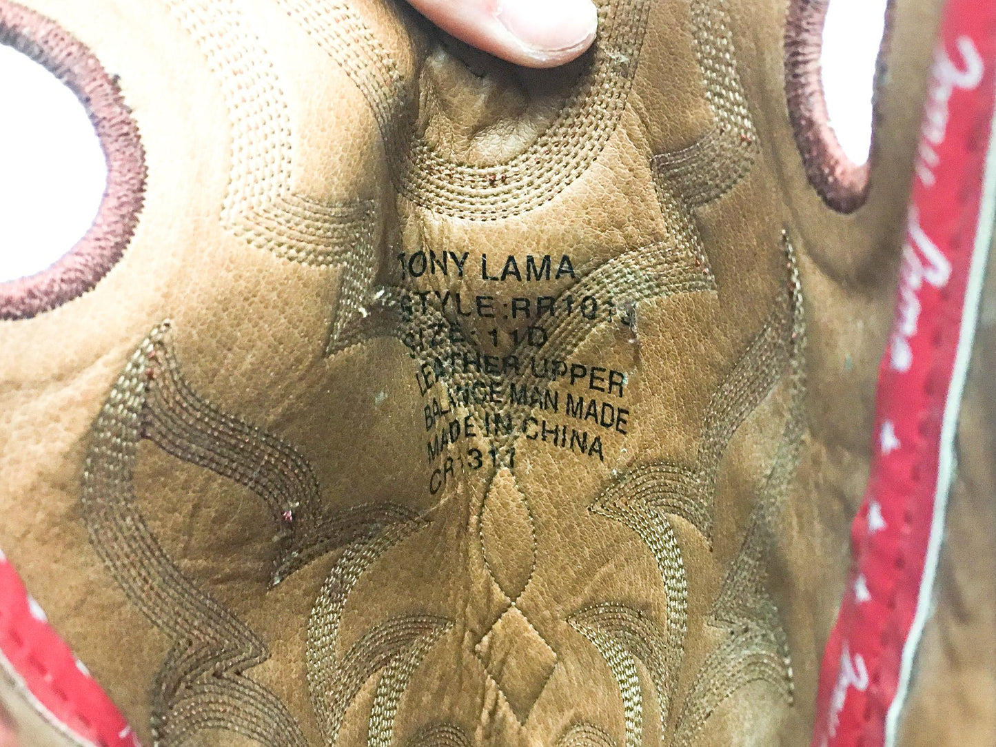 Vintage Inspired Tony Lama Cream Brown Buckaroo Tall Leather Cowboy Boots, Style #RR1013, Men's Sz. 11D, Vintage Western Boots