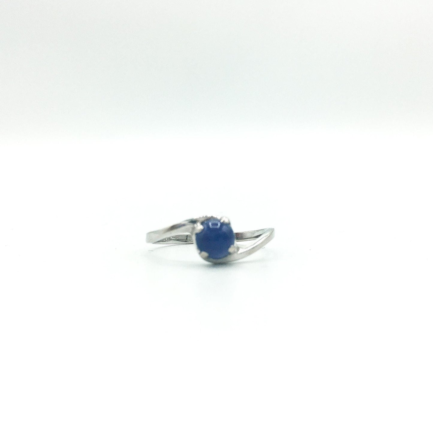 Vintage 10K White Gold Blue Star Sapphire Trubrite Ring, Sz. 6