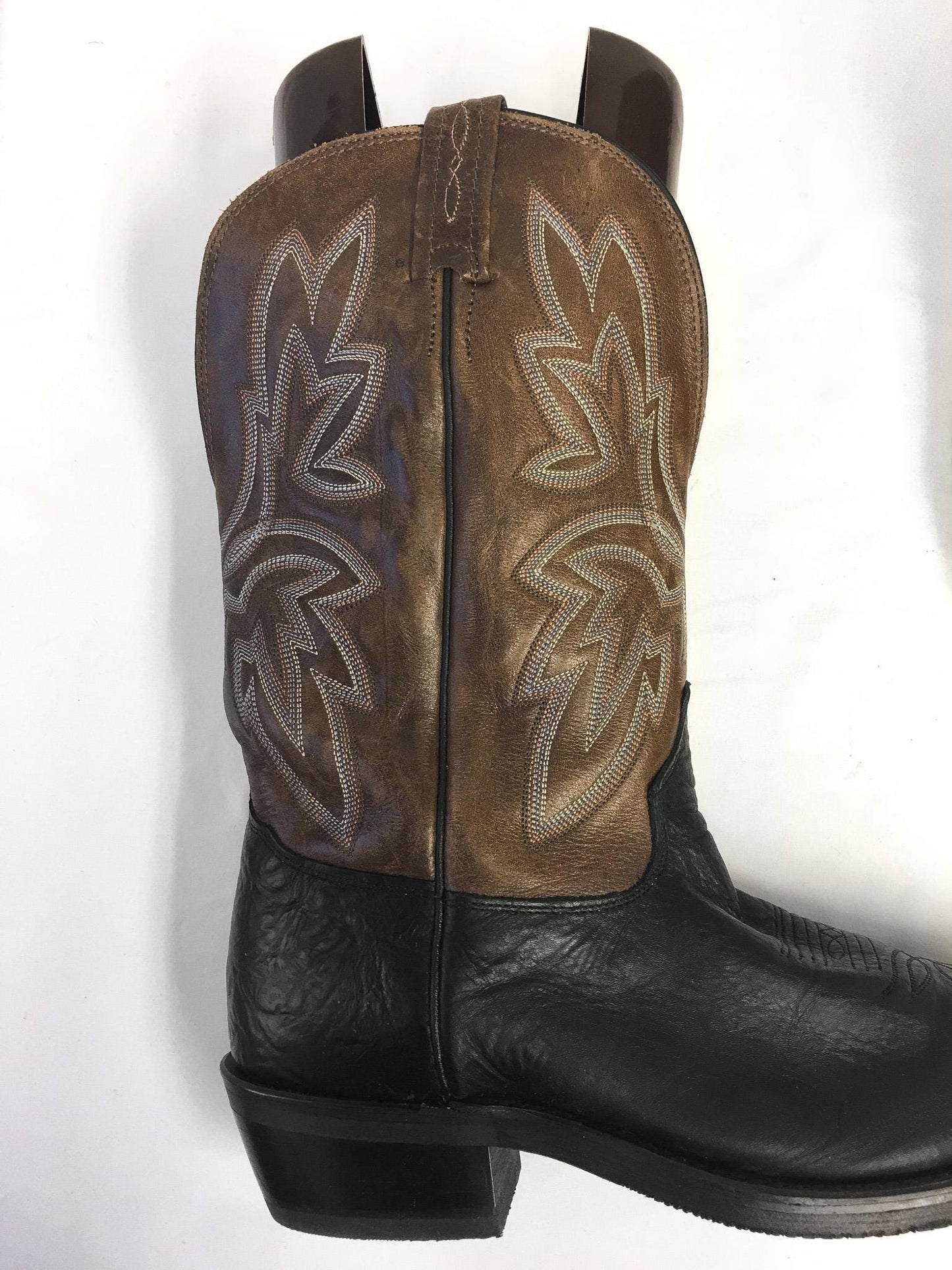 Vintage Tony Lama Fernando Brown and Black Cowboy Boots, Style #0323, Men's Sz. 10EE, Vintage Western Boots