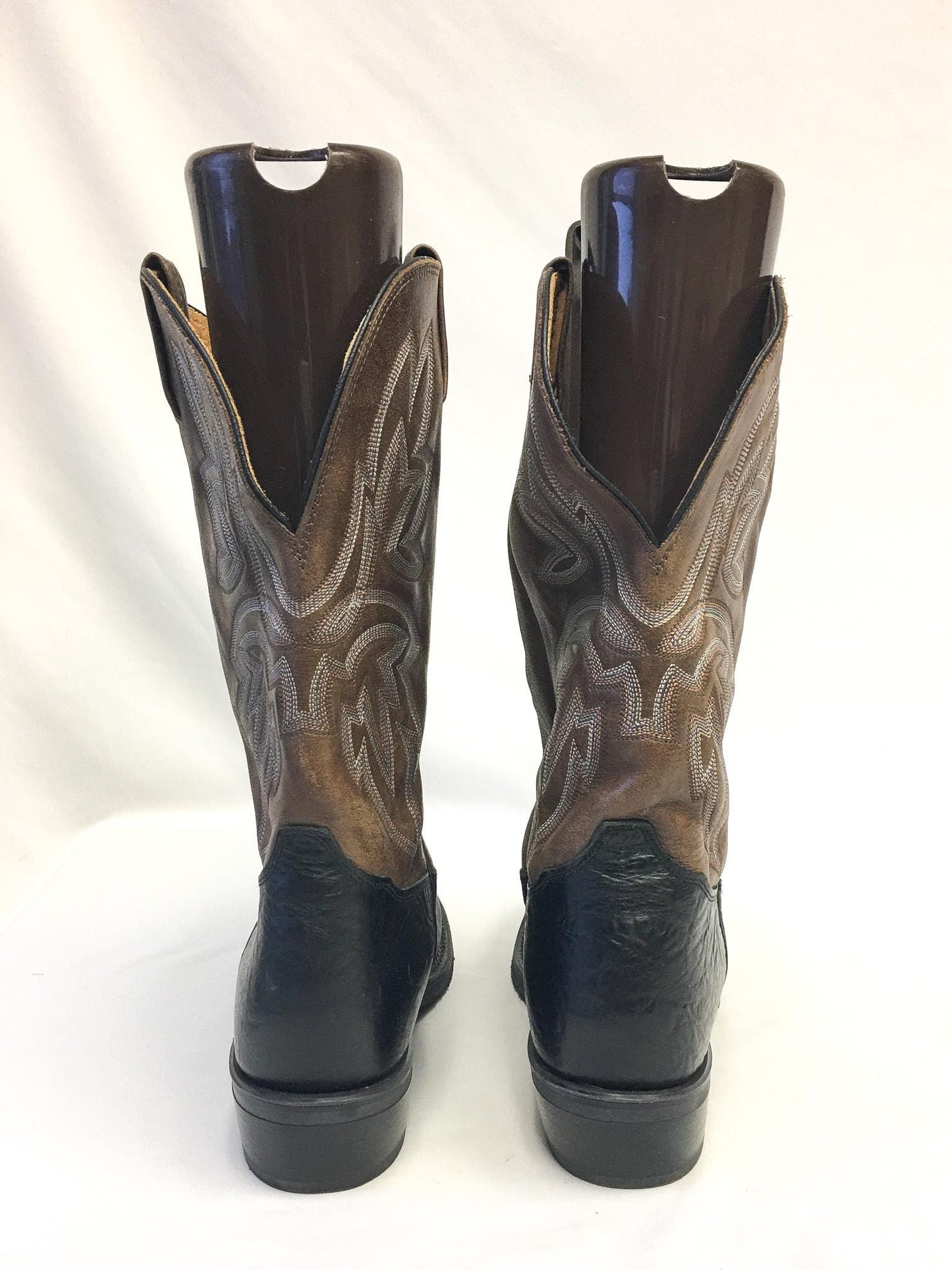 Vintage Tony Lama Fernando Brown and Black Cowboy Boots, Style #0323, Men's Sz. 10EE, Vintage Western Boots