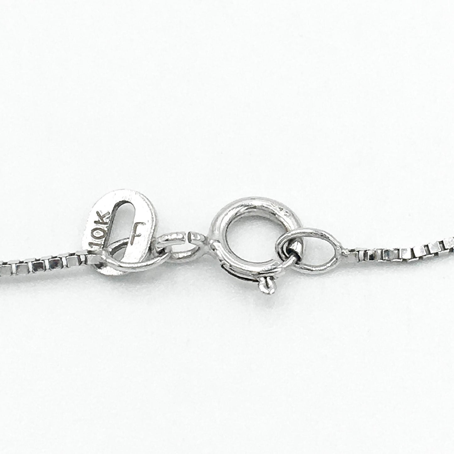 10K White Gold and Pearl and Genuine Diamond Necklace, 18" 10K Box Chain