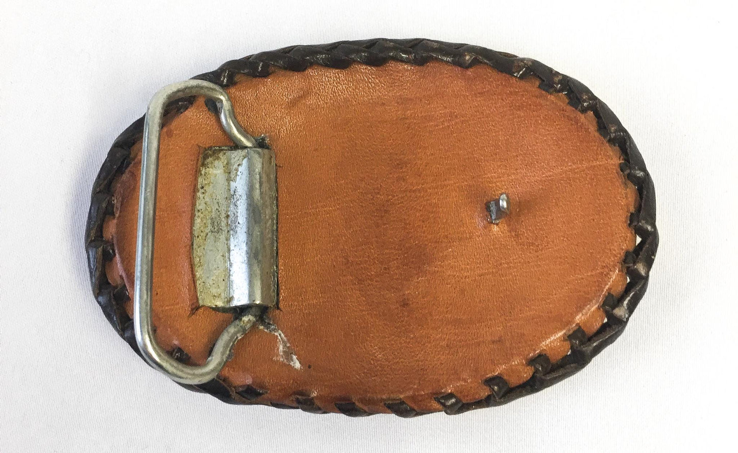 Vintage Handcrafted Green/Yellow Snakeskin Belt Buckle, Vintage Western Belt Buckle
