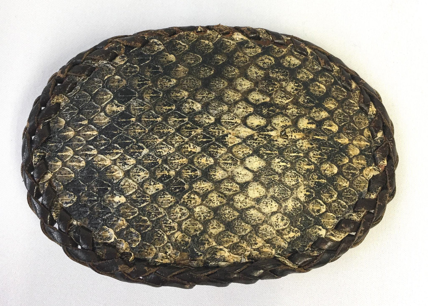 Vintage Handcrafted Green/Yellow Snakeskin Belt Buckle, Vintage Western Belt Buckle