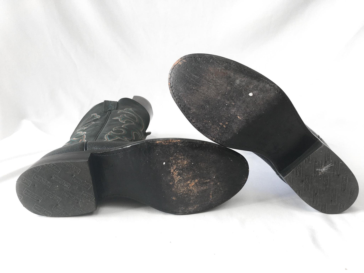 Vintage Tony Lama Leather Black and Gray Style #7939 Cowboy Boots, Men's Sz. 8.5D, Vintage Western Boots