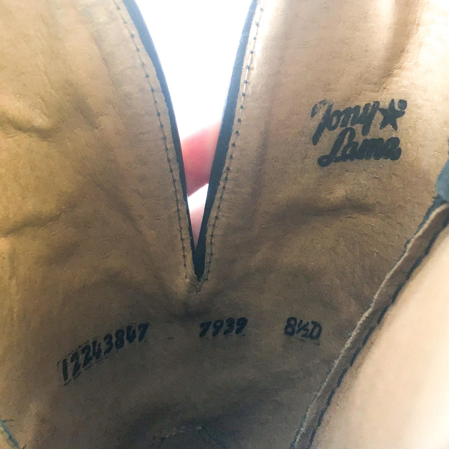 Vintage Tony Lama Leather Black and Gray Style #7939 Cowboy Boots, Men's Sz. 8.5D, Vintage Western Boots