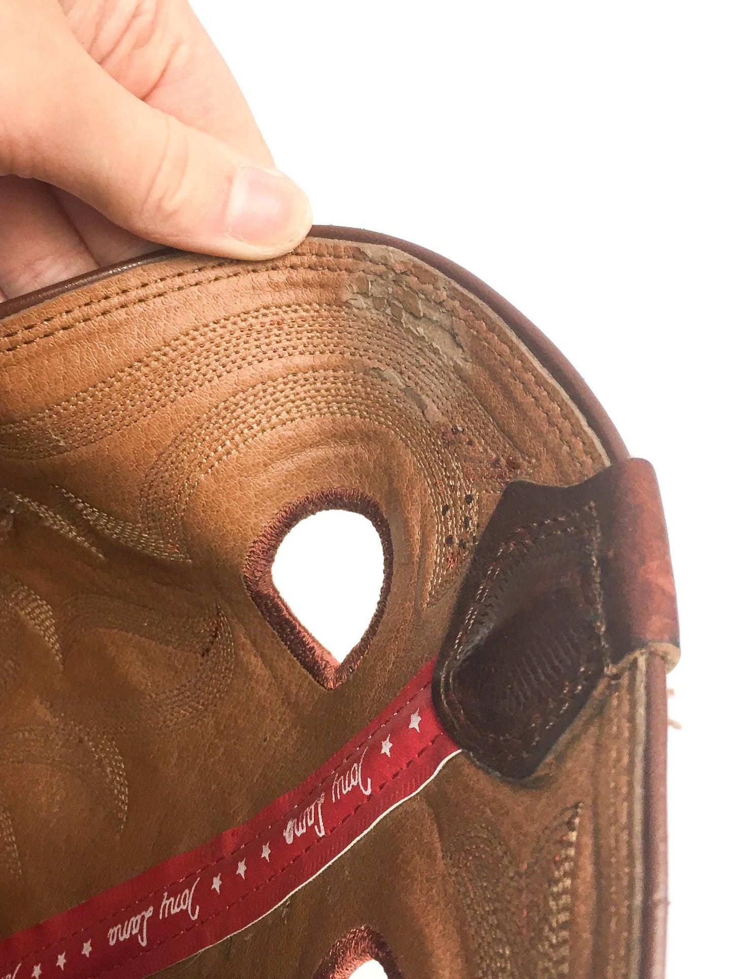 Vintage Inspired Tony Lama Cream Brown Buckaroo Tall Leather Cowboy Boots, Style #RR1013, Men's Sz. 11D, Vintage Western Boots