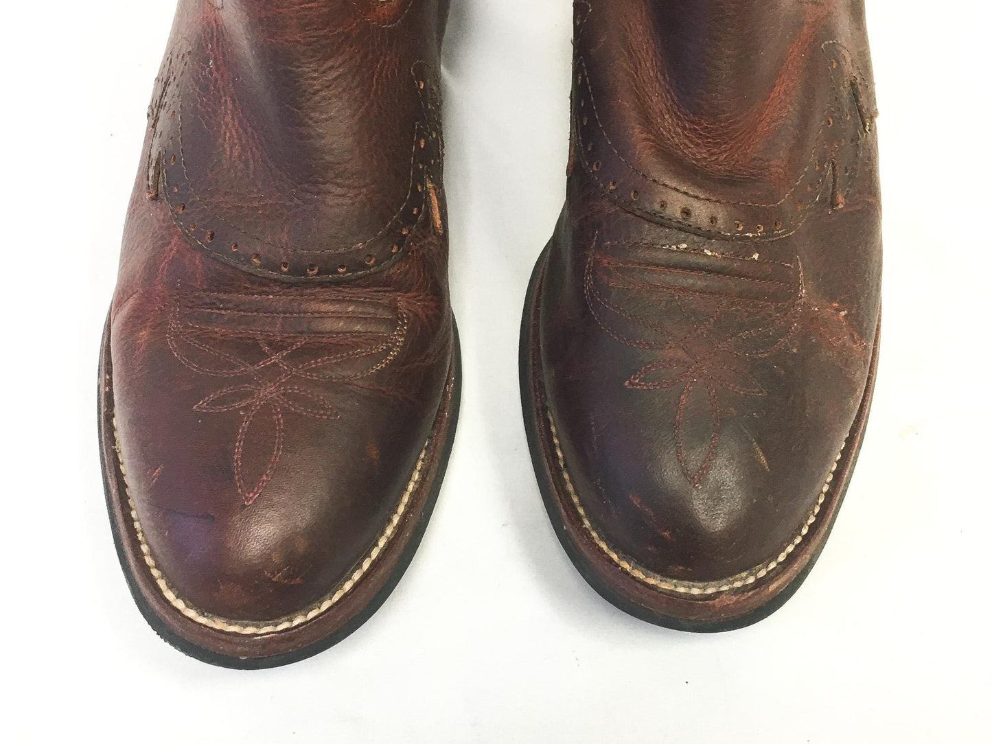 Vintage Inspired Tony Lama Cream Brown Buckaroo Tall Leather Cowboy Boots, Style #RR1013, Men's Sz. 11D, Vintage Western Boots