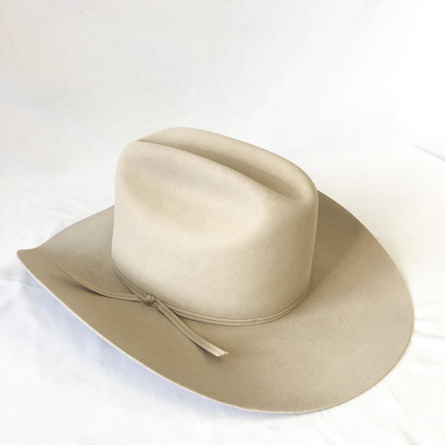 Vintage Stetson 5X Cream/Beige Cowboy Hat with Ribbon Band Detail, Sz. 7 3/8, Vintage Western Hat