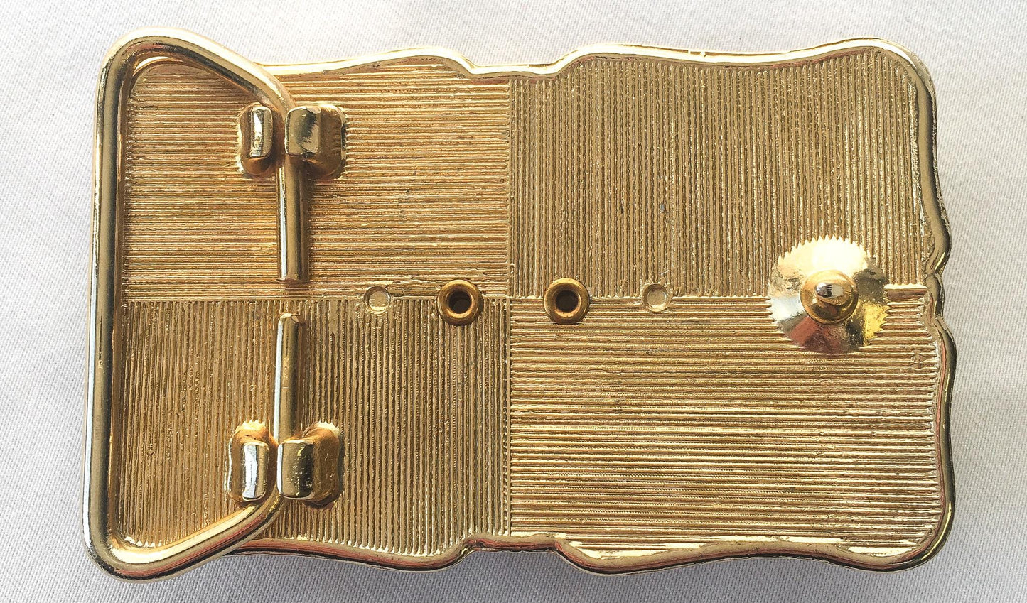 Vintage Gold Toned Abstract Etched Faux Stone Belt Buckle, Vintage Western Accessories