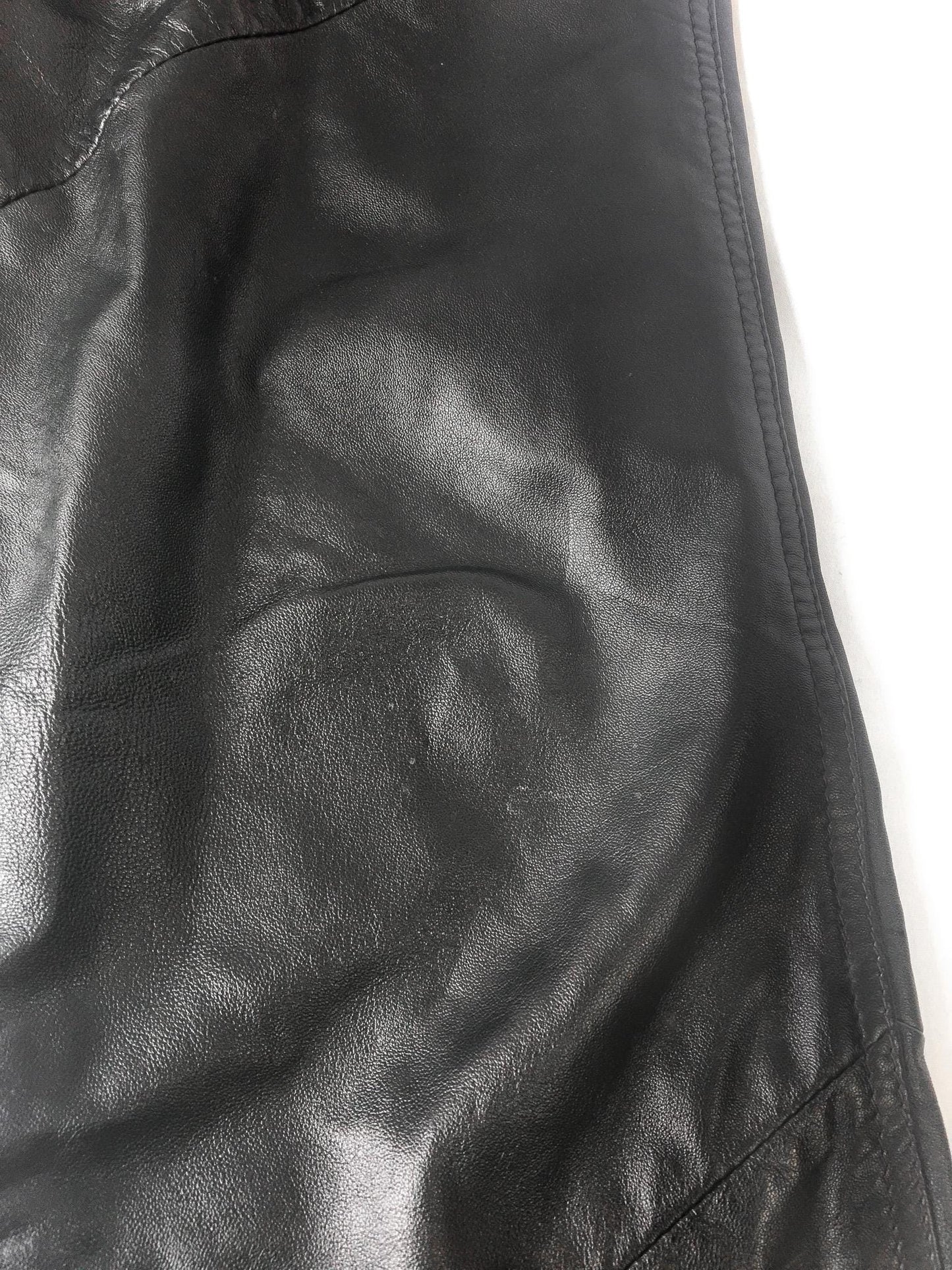 Vintage Wilson's Leather Black Leather Straight Leg Pants, Women's Sz. 27" x 28", Casual Leather Biker Motorcycle Pants