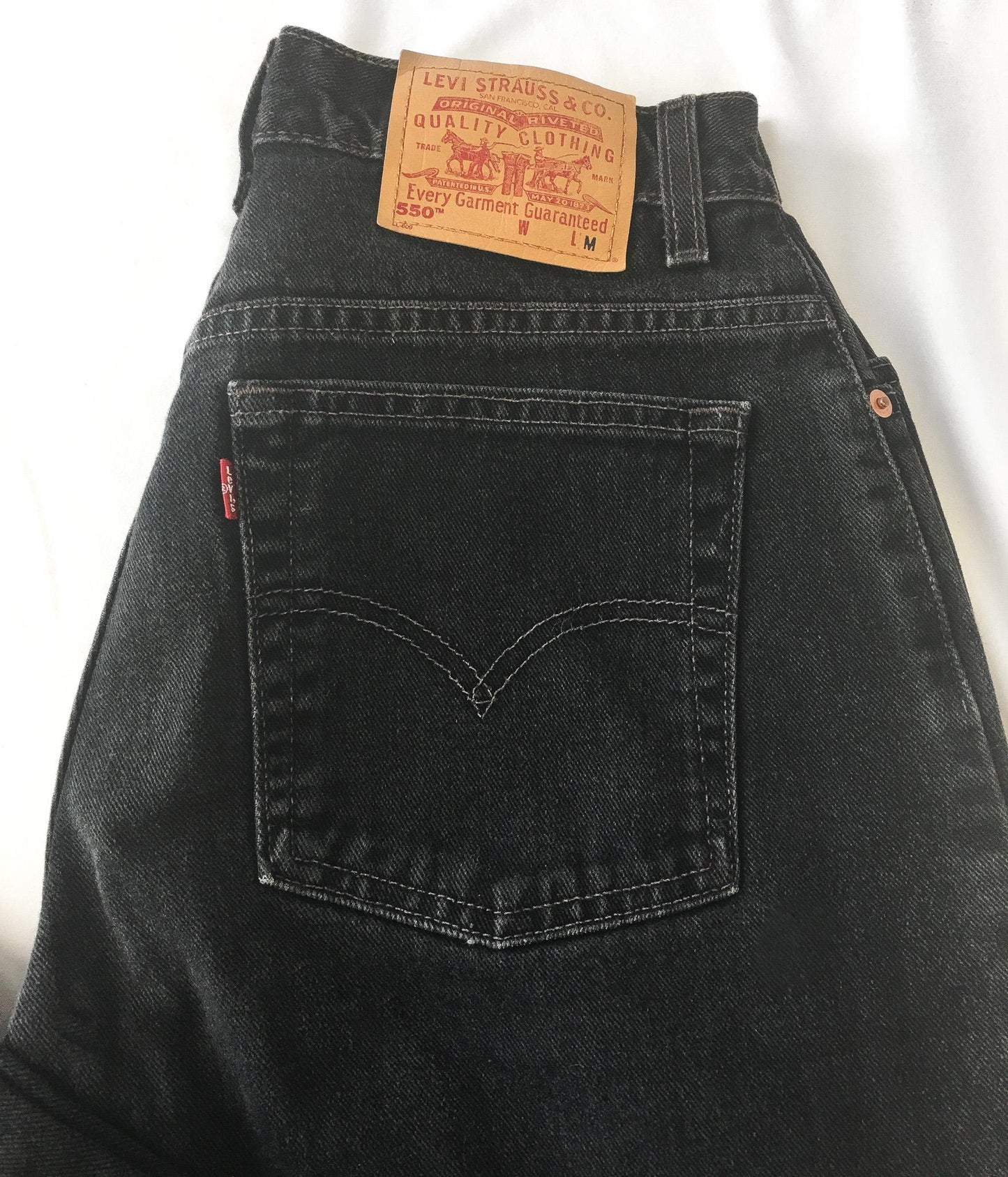 Vintage Levi's 550 Black Straight Leg Jeans, Women's Sz. 29" x 27"