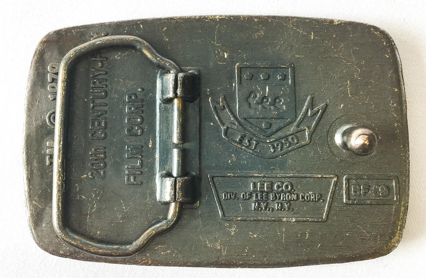 Vintage 1979 Star Wars C-3PO R2-D2 Blue Enamel Brass Belt Buckle, 2" x 2.75", Vintage 70s Star Wars Apparel Merchandise
