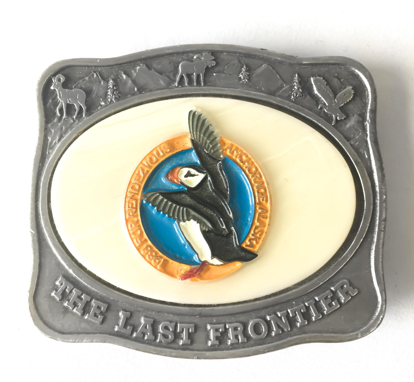1988 Anchorage Alaska "The Last Frontier Fur Rendezvous Belt Buckle, Vintage Western Belt Buckle
