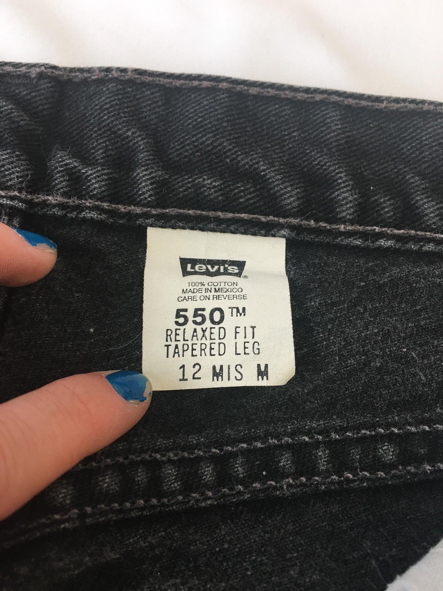 Vintage Levi's 550 Black Straight Leg Jeans, Women's Sz. 29" x 27"