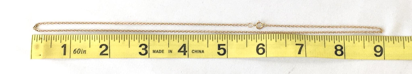 14K Yellow Gold MSCO 18" Chain Necklace, 1mm, Simple Everyday Layering Chain Necklace