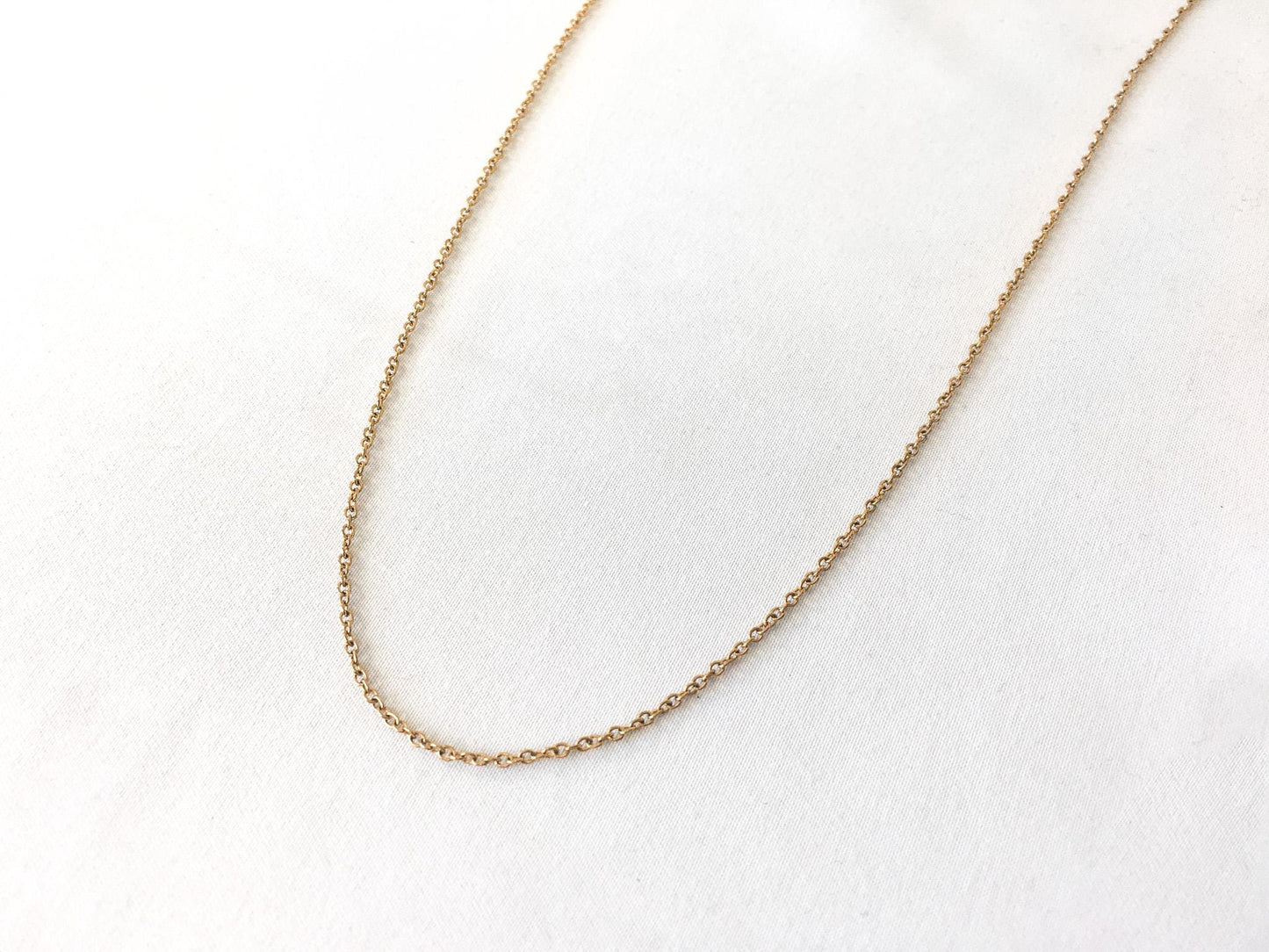 14K Yellow Gold MSCO 18" Chain Necklace, 1mm, Simple Everyday Layering Chain Necklace