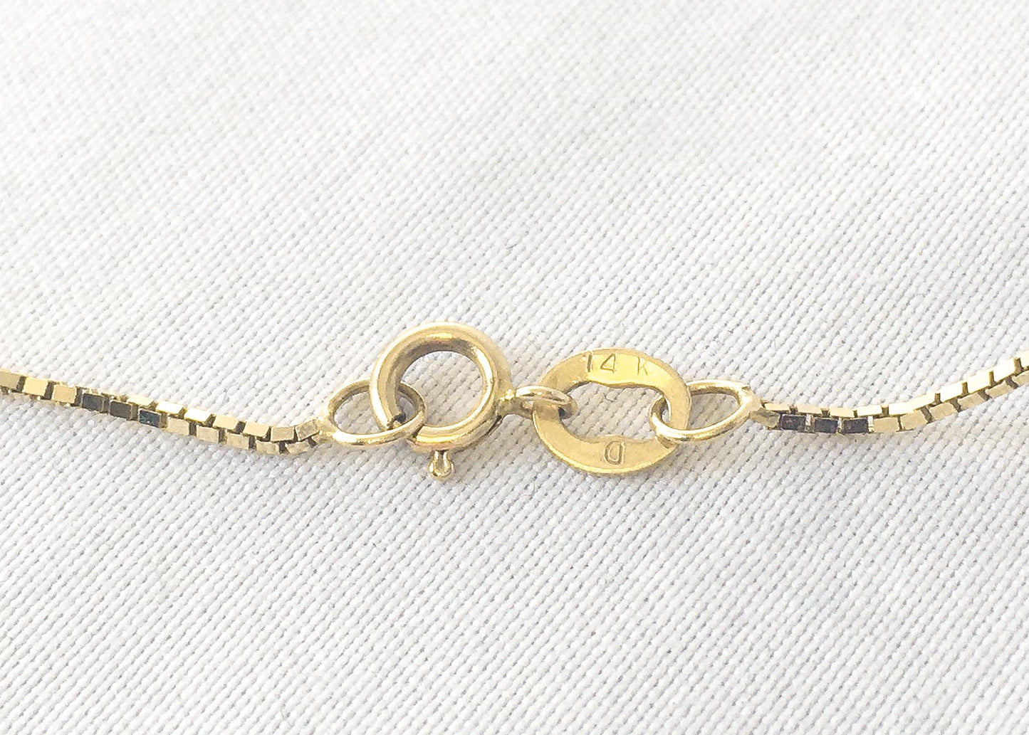 14K Yellow Gold 30" Box Chain Necklace, 1mm, Simple Dainty Everyday Layering Necklace