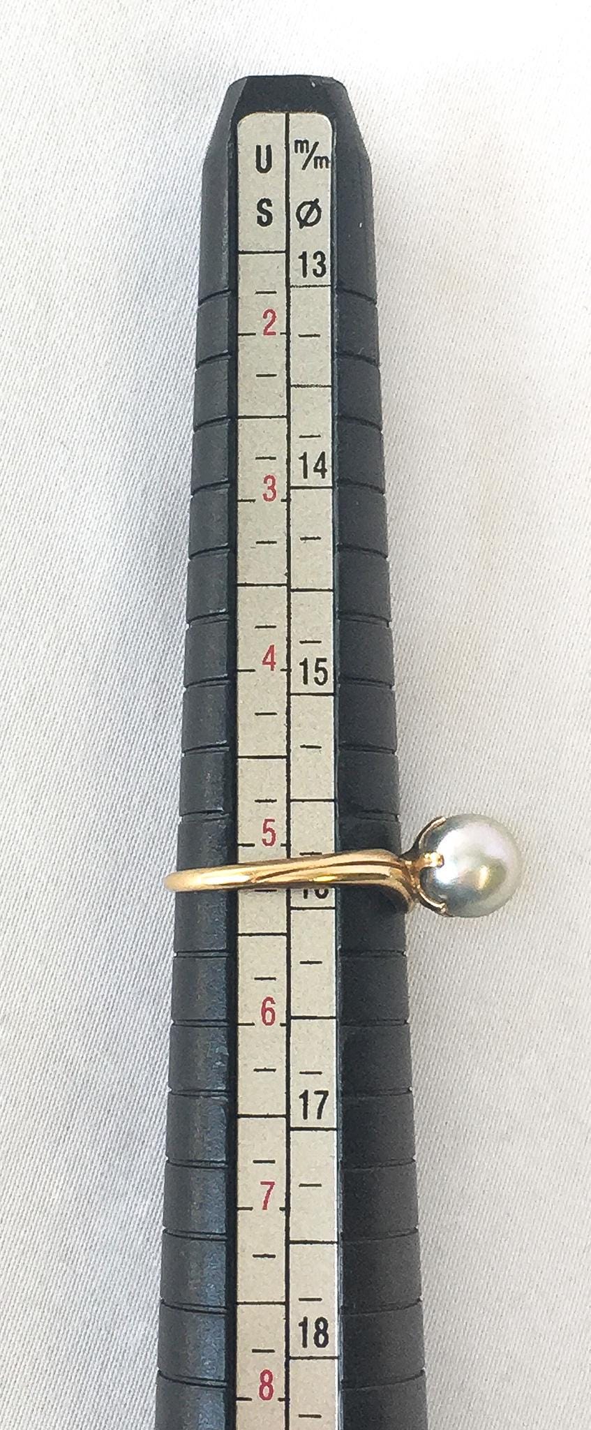 14K Gold Gray Multi-Toned Pearl Ring, Sz. 5.25, Vintage Colored Unique Pearl Ring, Nautical Coastal Jewelry