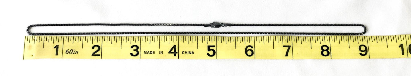 585 14K Milor Italy Black Gold Box Chain Necklace, 18", 2.7 grams, 1mm, Unique Simple Layering Chain