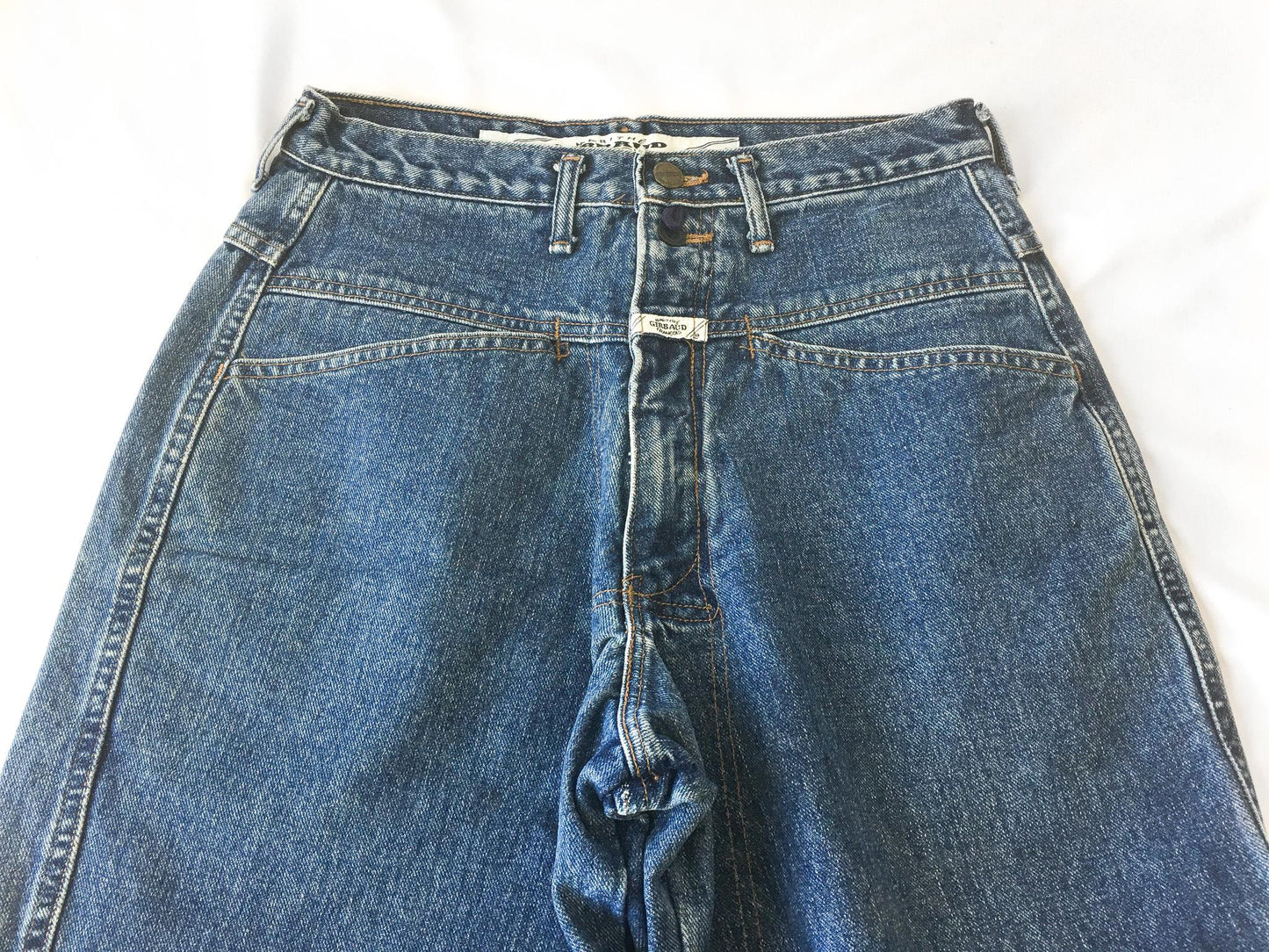 90s Marithe Francois Girbaud Medium Wash High Waist Tapered Leg Jeans, 28" x 30", Vintage 90s Denim