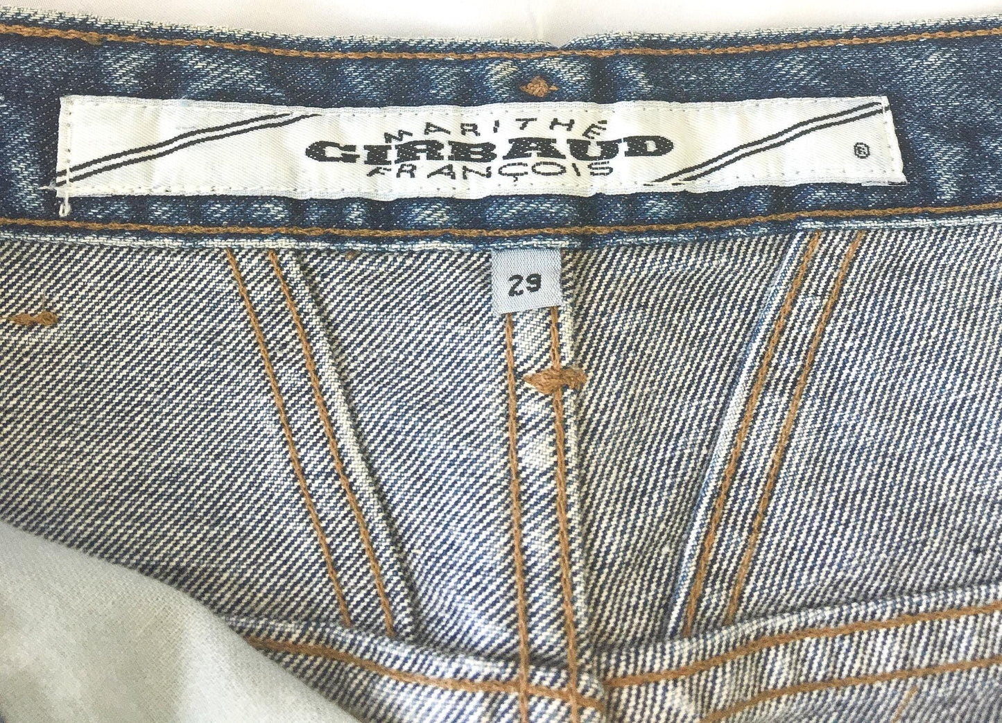 90s Marithe Francois Girbaud Medium Wash High Waist Tapered Leg Jeans, 28" x 30", Vintage 90s Denim