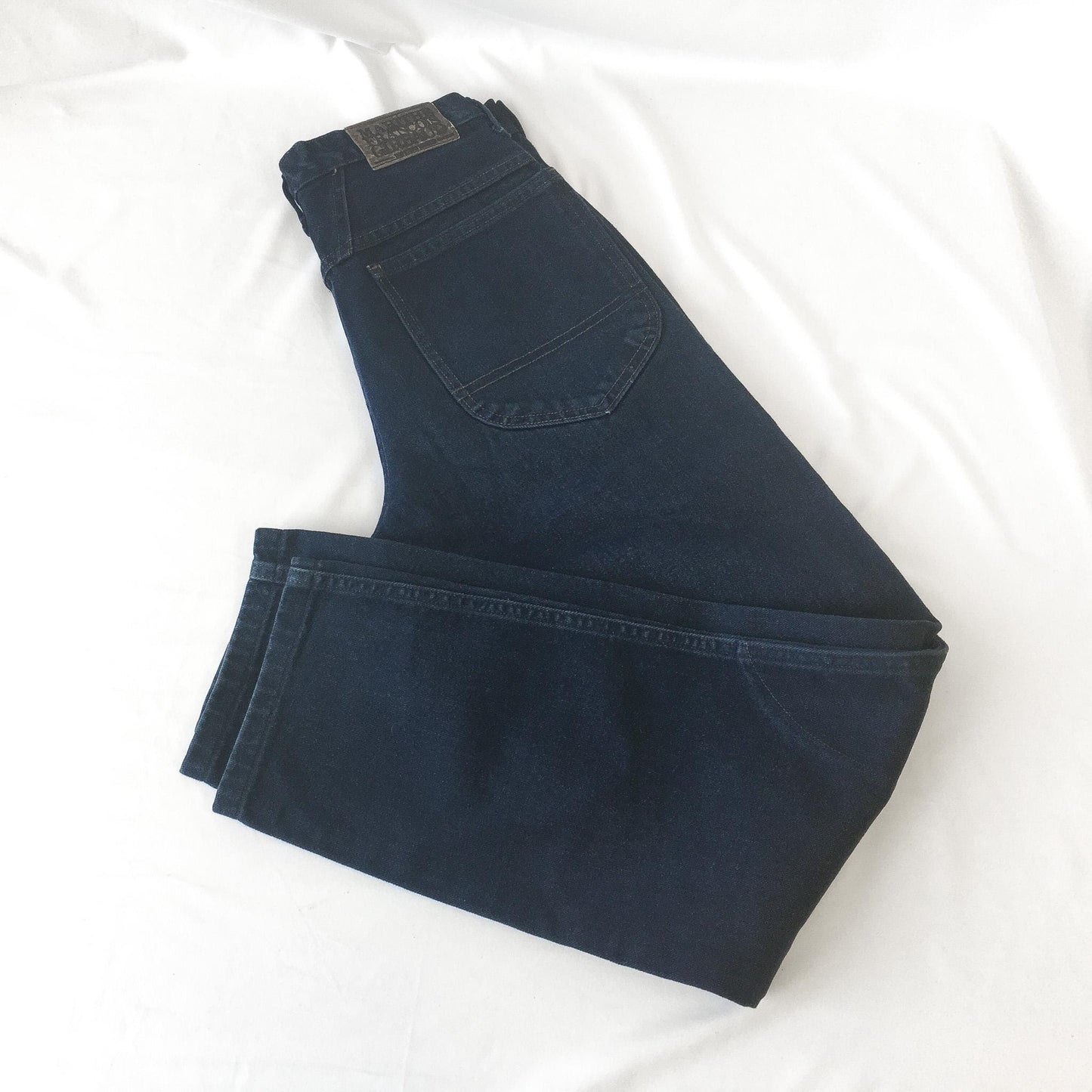 90s Marithe Francois Girbaud Dark Wash High Waist Straight/Tapered Leg Jeans, 28" x 30"
