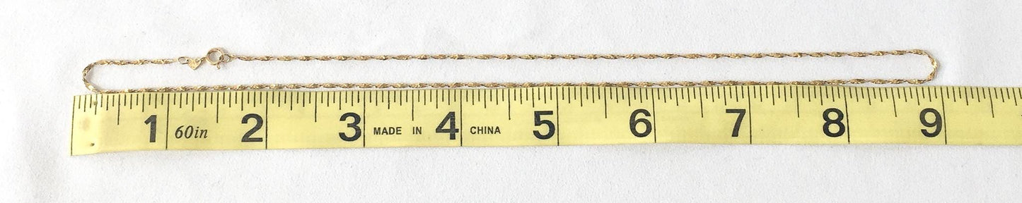 Vintage 14K OroAmerica Gold Singapore 18" Chain Necklace, 1mm, 1.8 grams, Simple Dainty Layering Chain