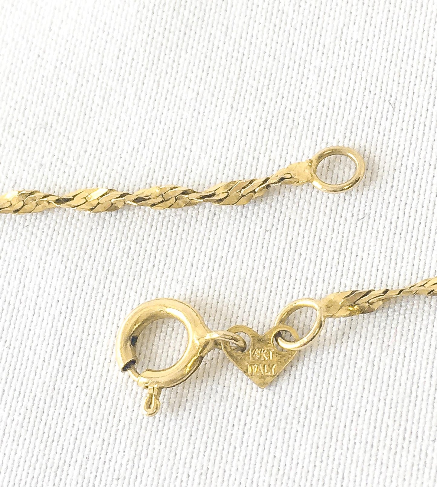 Vintage 14K OroAmerica Gold Singapore 18" Chain Necklace, 1mm, 1.8 grams, Simple Dainty Layering Chain