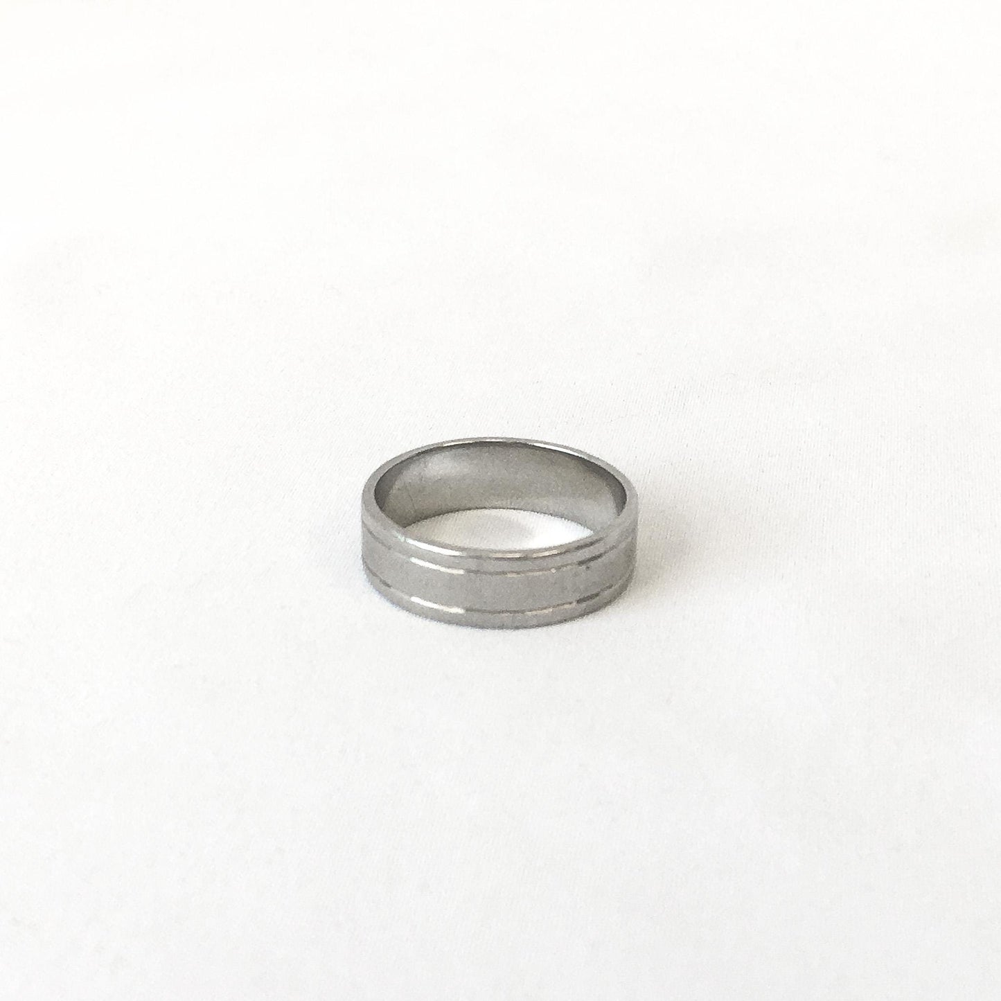 AJJ Birks 10K White Gold Solid Band Ring, Sz. 10, Vintage Wedding Engagement Band