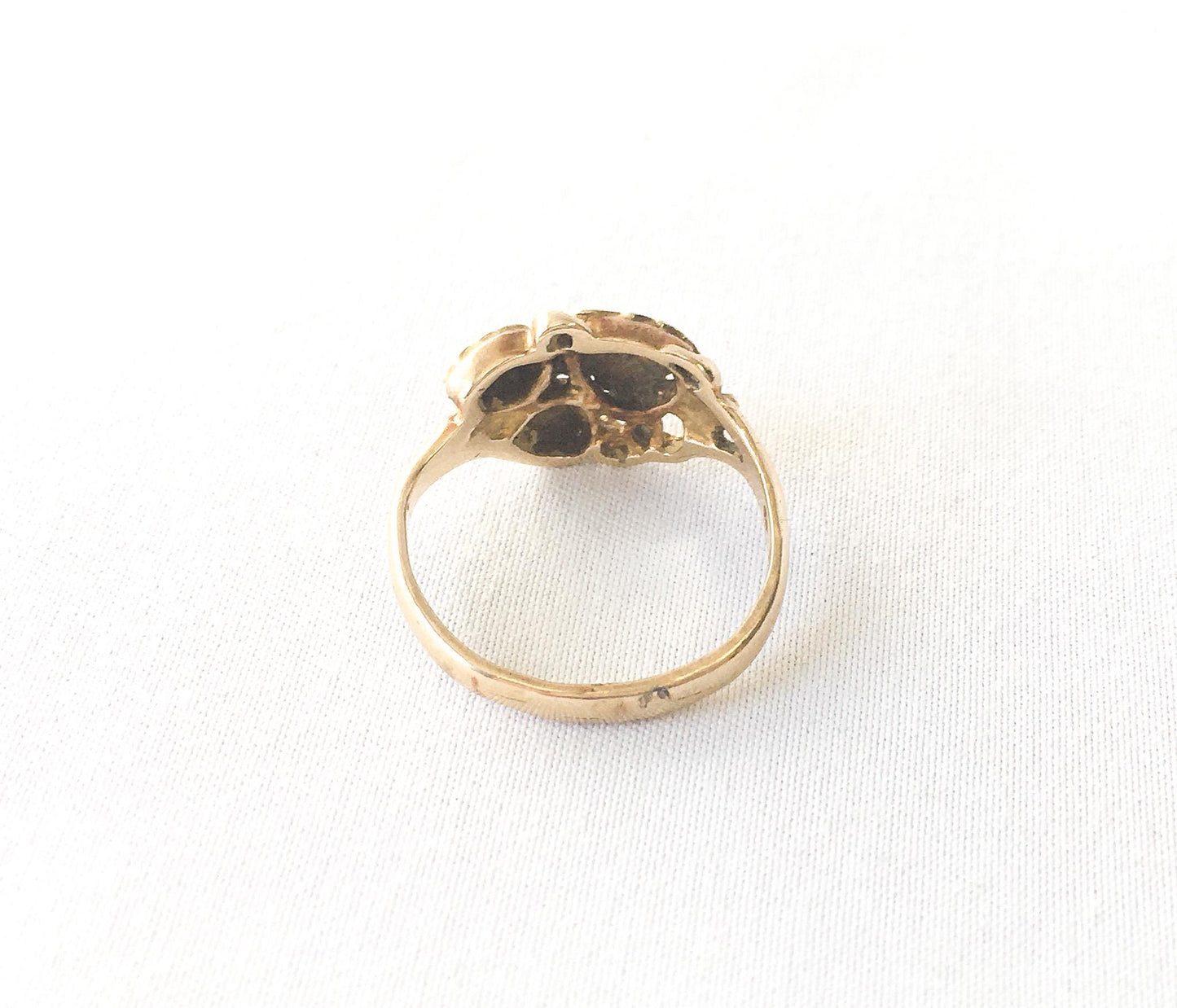 Vintage 10K Black Hills Gold JCO Tricolor Five Leaf Ring, Sz. 7.25, Vintage Black Hills Gold Jewelry