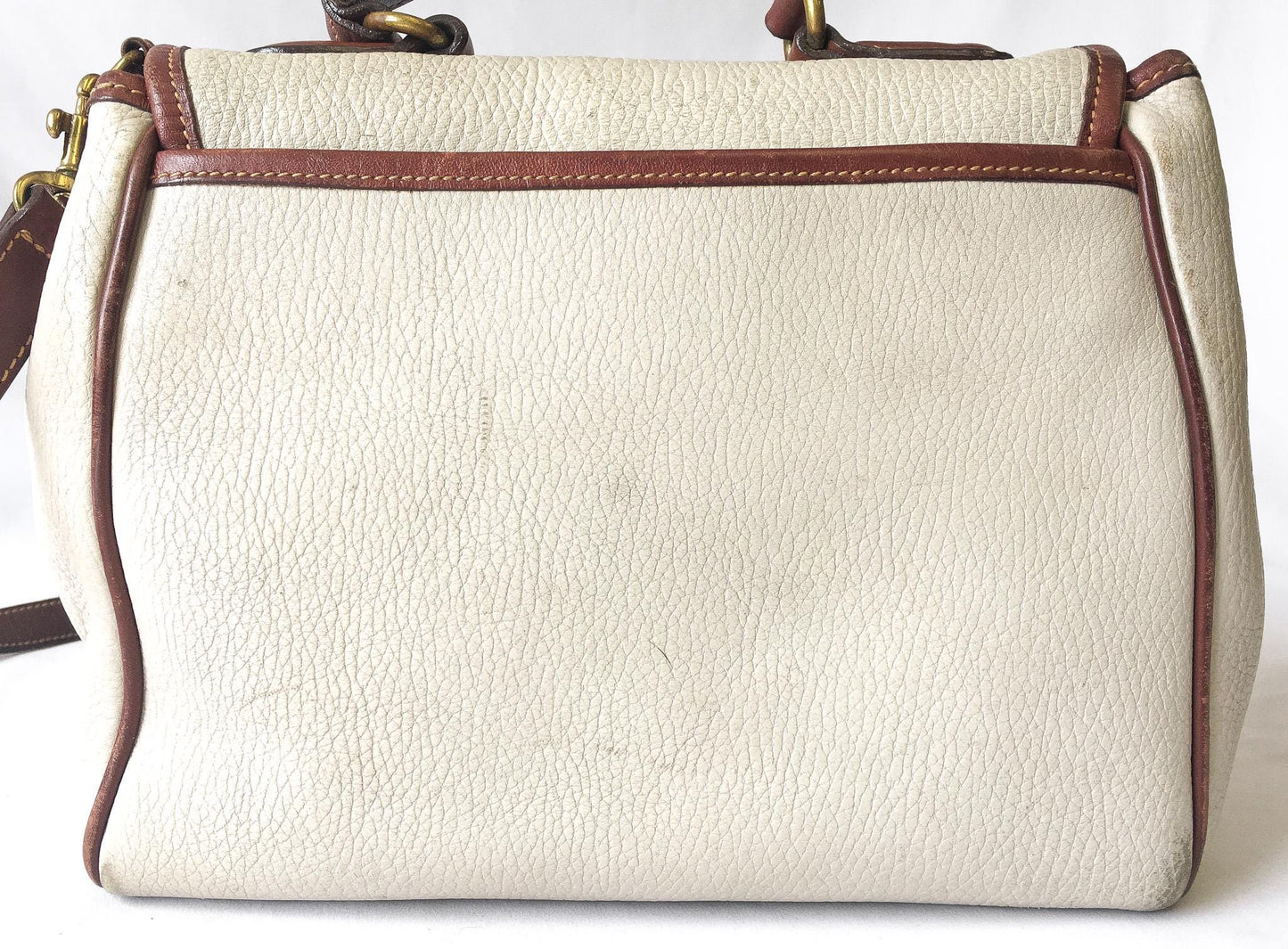 Vintage 90s Coach Monticello Bone/Cream/Brown Top Handle/Crossbody Bag, Style #4226, From 1992 Sheridan Collection, Rare Coach Bag
