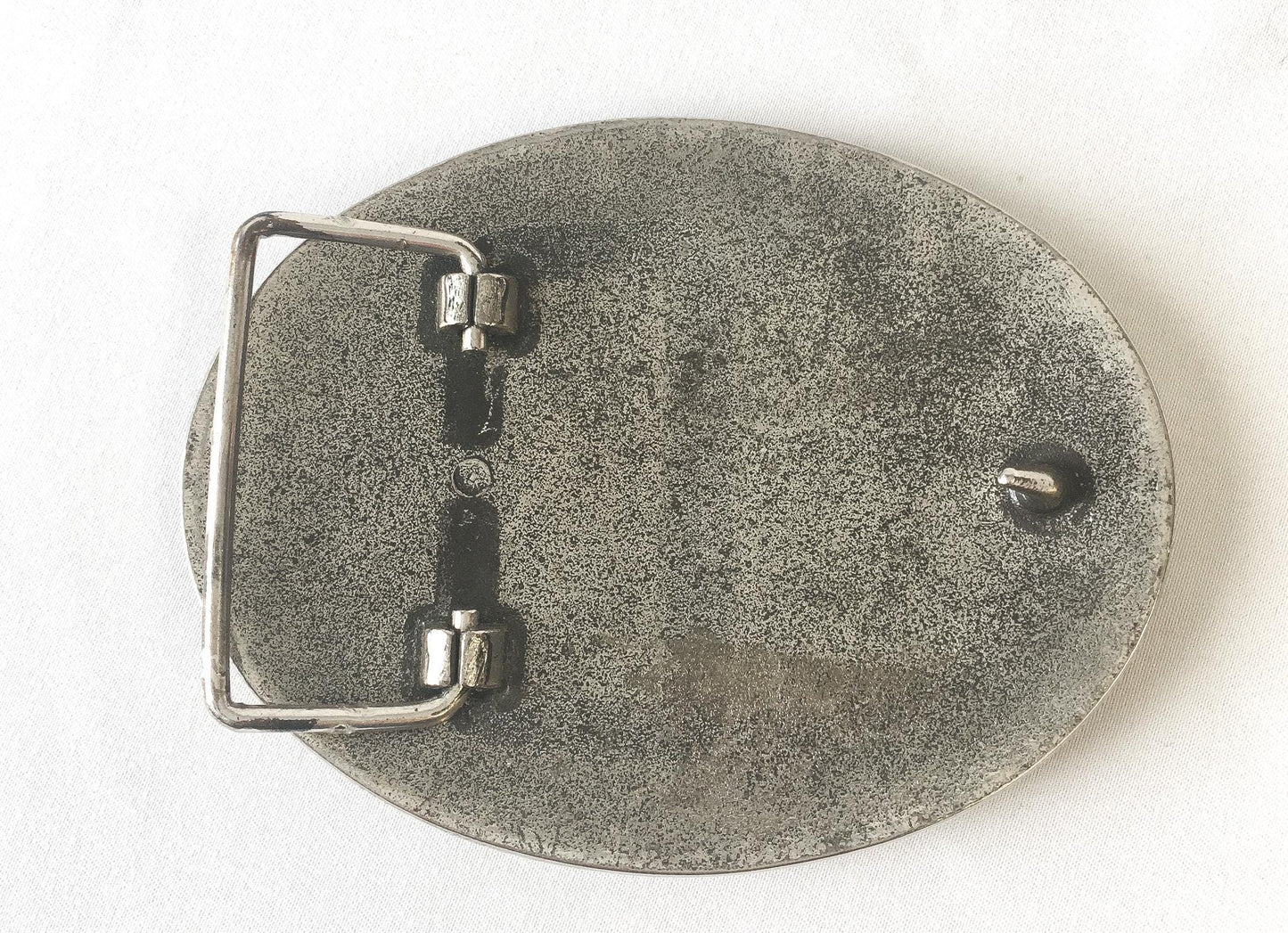 Vintage Jack Daniels Old No. 7 Silver Toned Oval Belt Buckle, 4" x 3", Vintage Whiskey Alcohol Western Belt Buckle