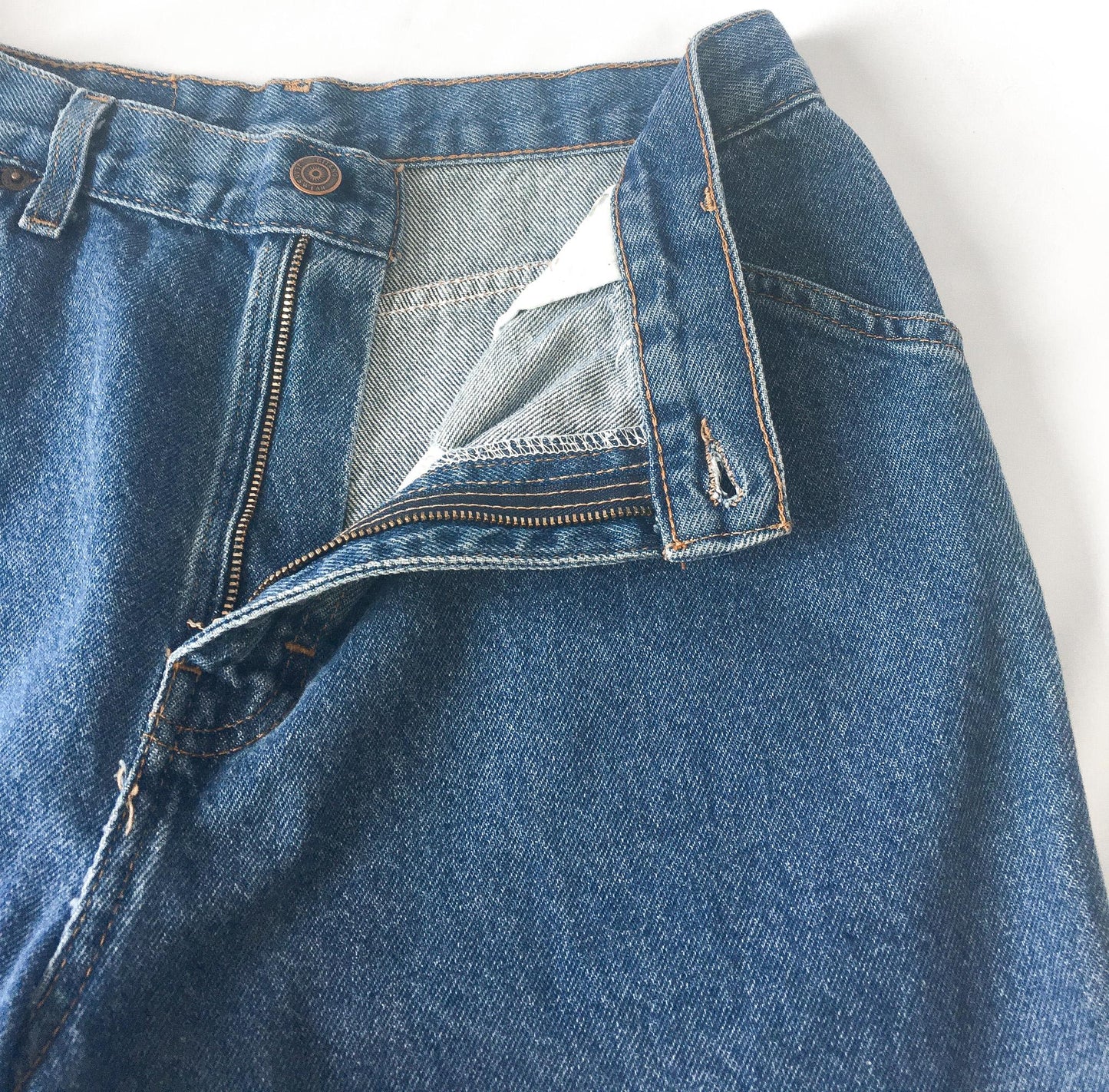 Vintage Gitano Medium Wash High Rise Relaxed/Baggy Wide Leg Carpenter Cargo Jeans, 28" x 29"