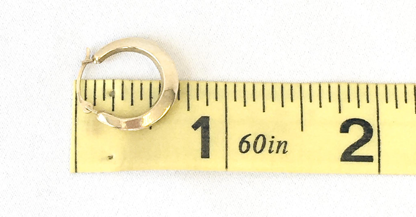 10K Yellow Gold Israel Hollow Round Smooth Hoop Earrings, .3 grams, Lightweight Simple Hoops