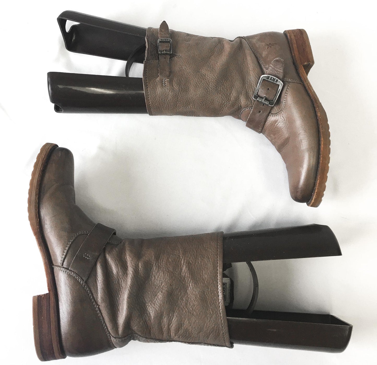 Vintage Inspired Frye Veronica Slouchy Brown Leather Boots, Women's Sz. 7.5B, Vintage Western Boho Boots