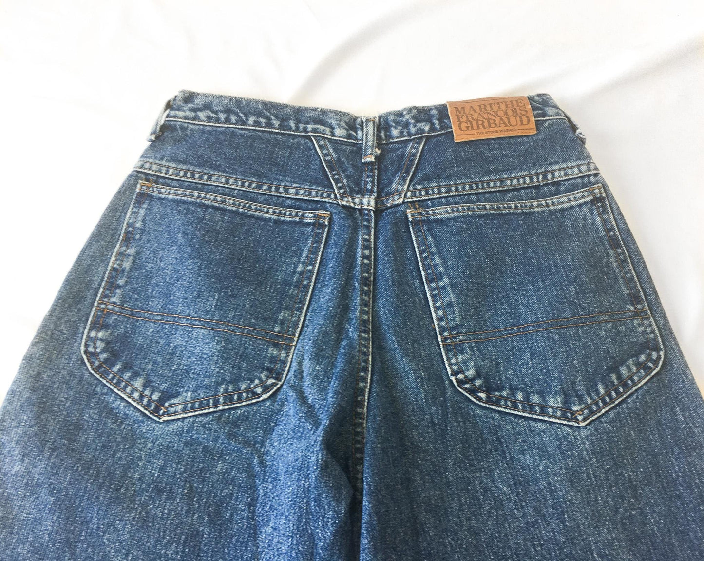 90s Marithe Francois Girbaud Medium Wash High Waist Tapered Leg Jeans, 28" x 30", Vintage 90s Denim
