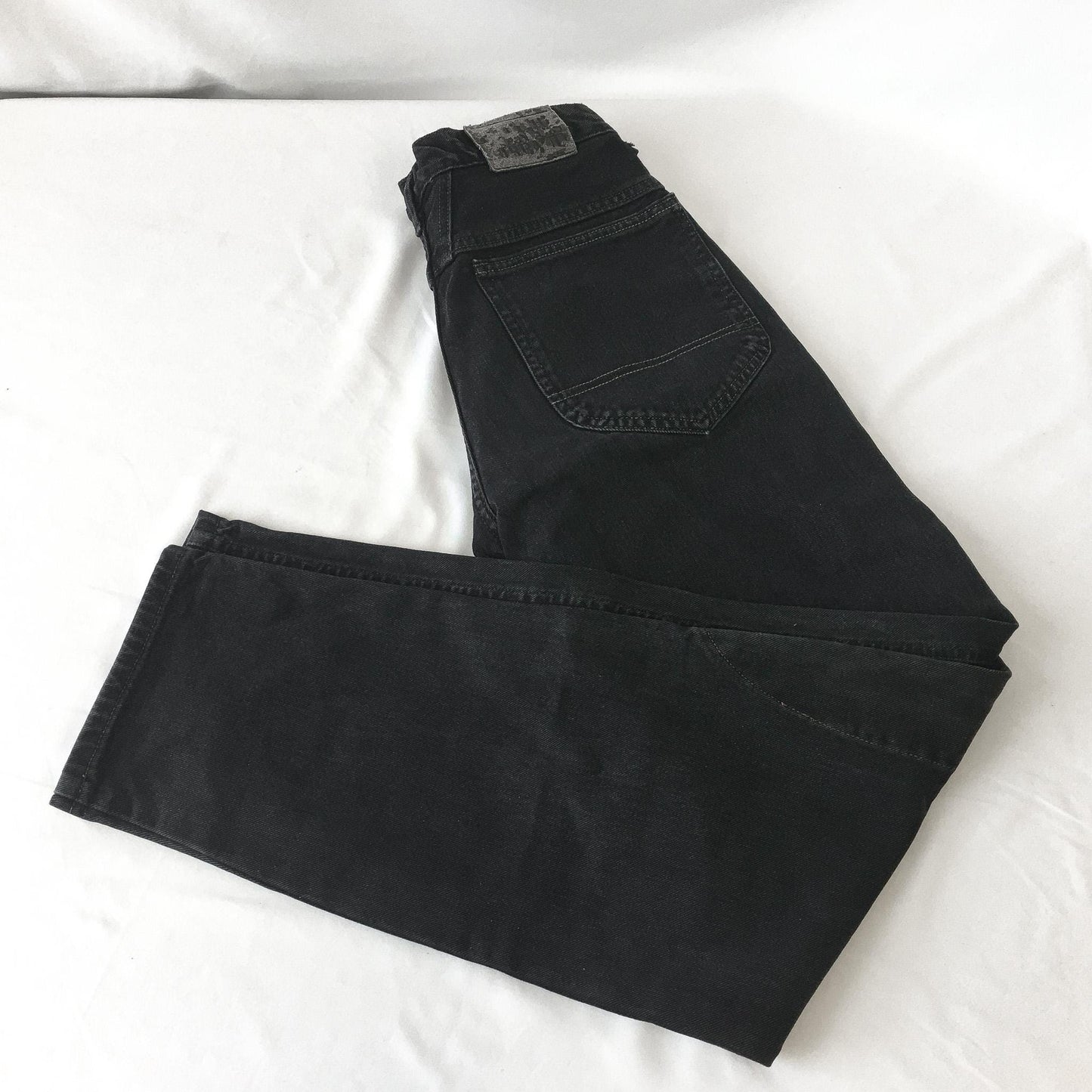90s Marithe Francois Girbaud Black Stonewashed Straight Leg/Baggy High Rise Jeans, 28" x 30"