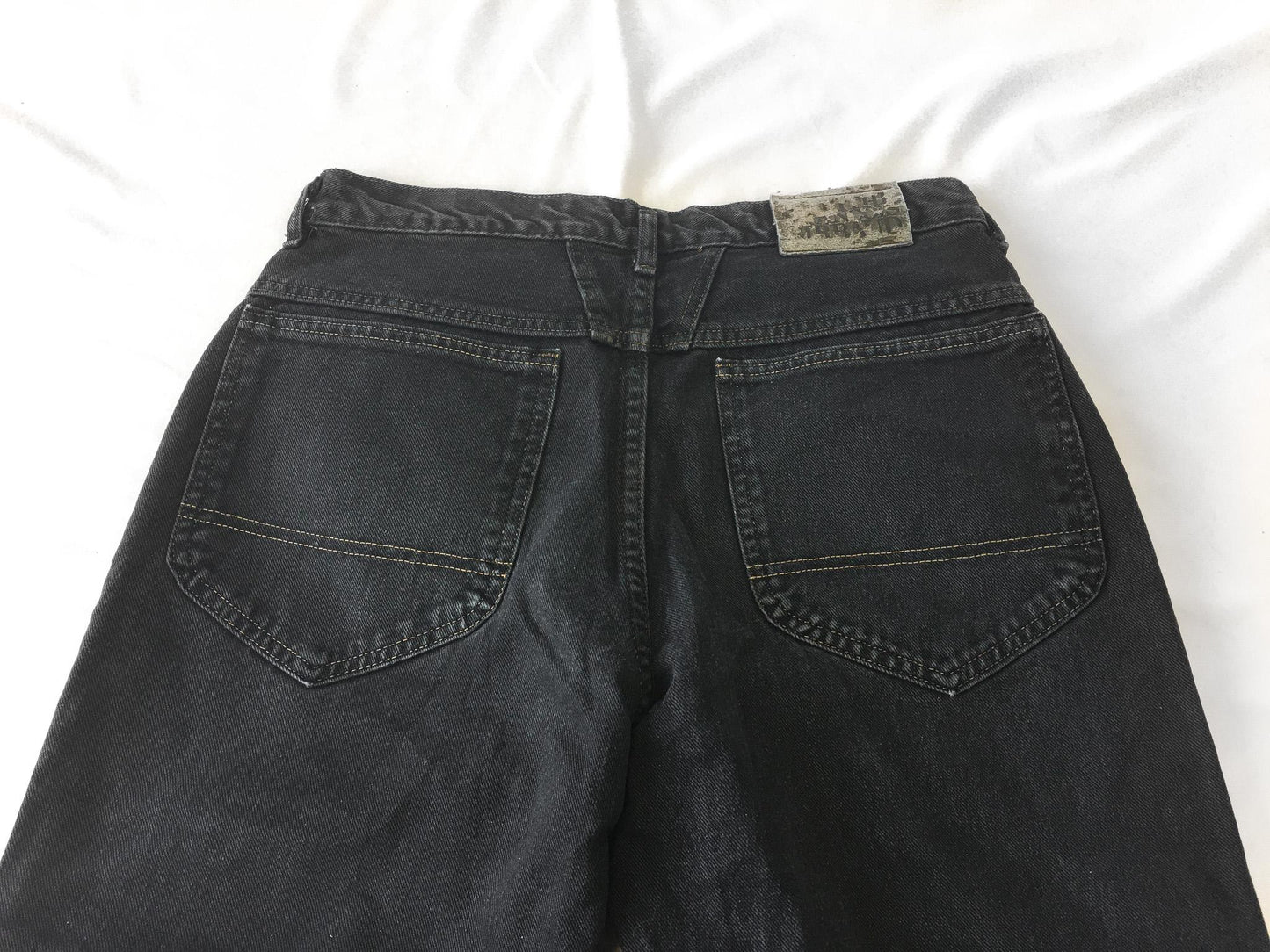 90s Marithe Francois Girbaud Black Stonewashed Straight Leg/Baggy High Rise Jeans, 28" x 30"