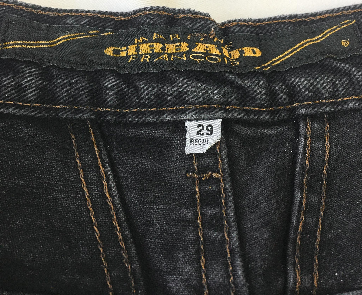 90s Marithe Francois Girbaud Black Stonewashed Straight Leg/Baggy High Rise Jeans, 28" x 30"