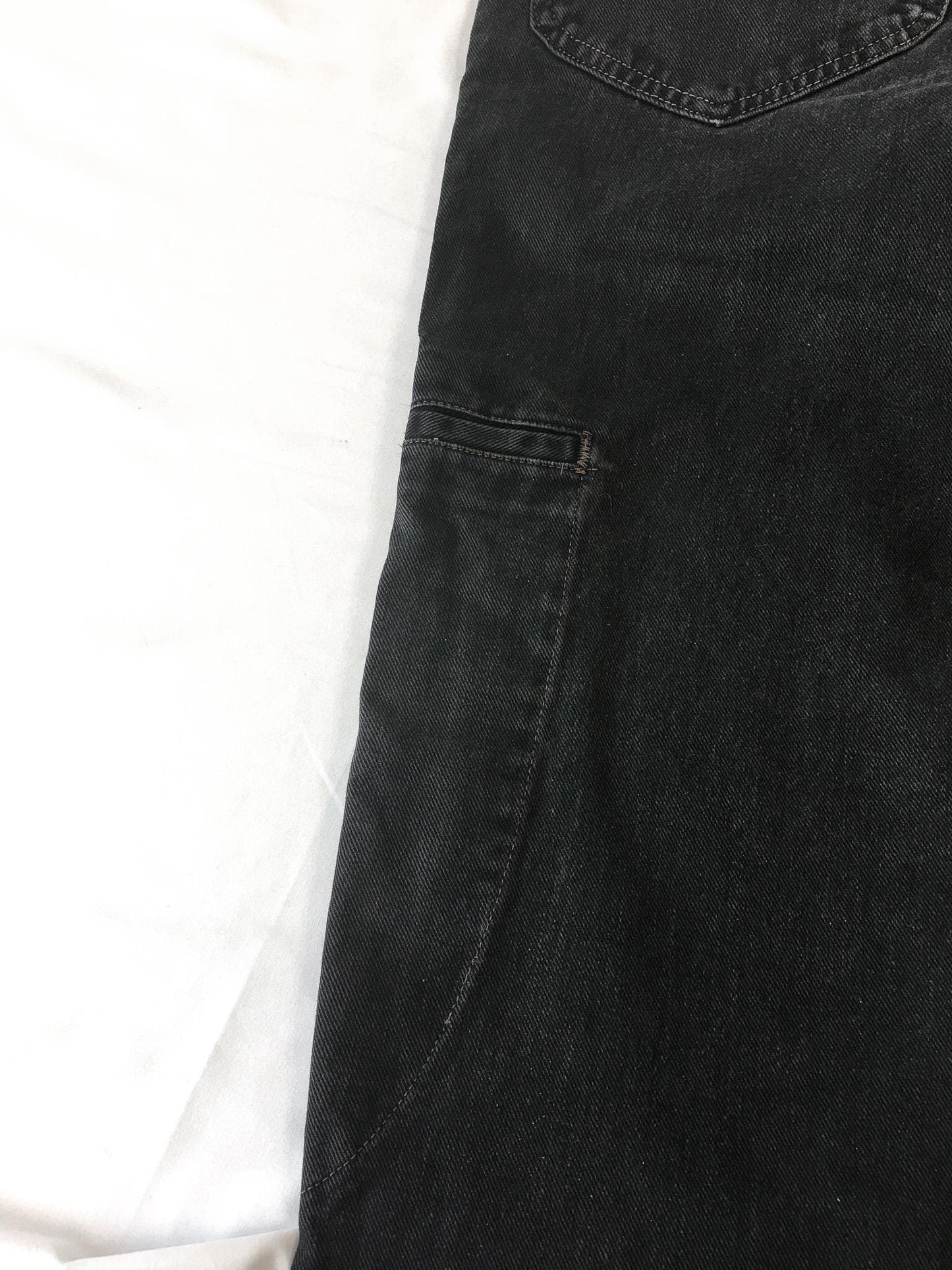 90s Marithe Francois Girbaud Black Stonewashed Straight Leg/Baggy High Rise Jeans, 28" x 30"