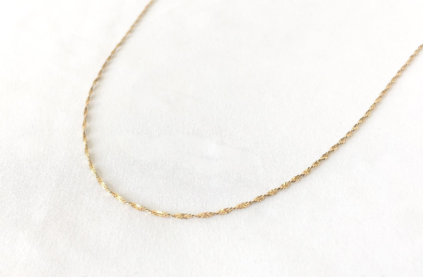 Vintage 14K OroAmerica Gold Singapore 18" Chain Necklace, 1mm, 1.8 grams, Simple Dainty Layering Chain
